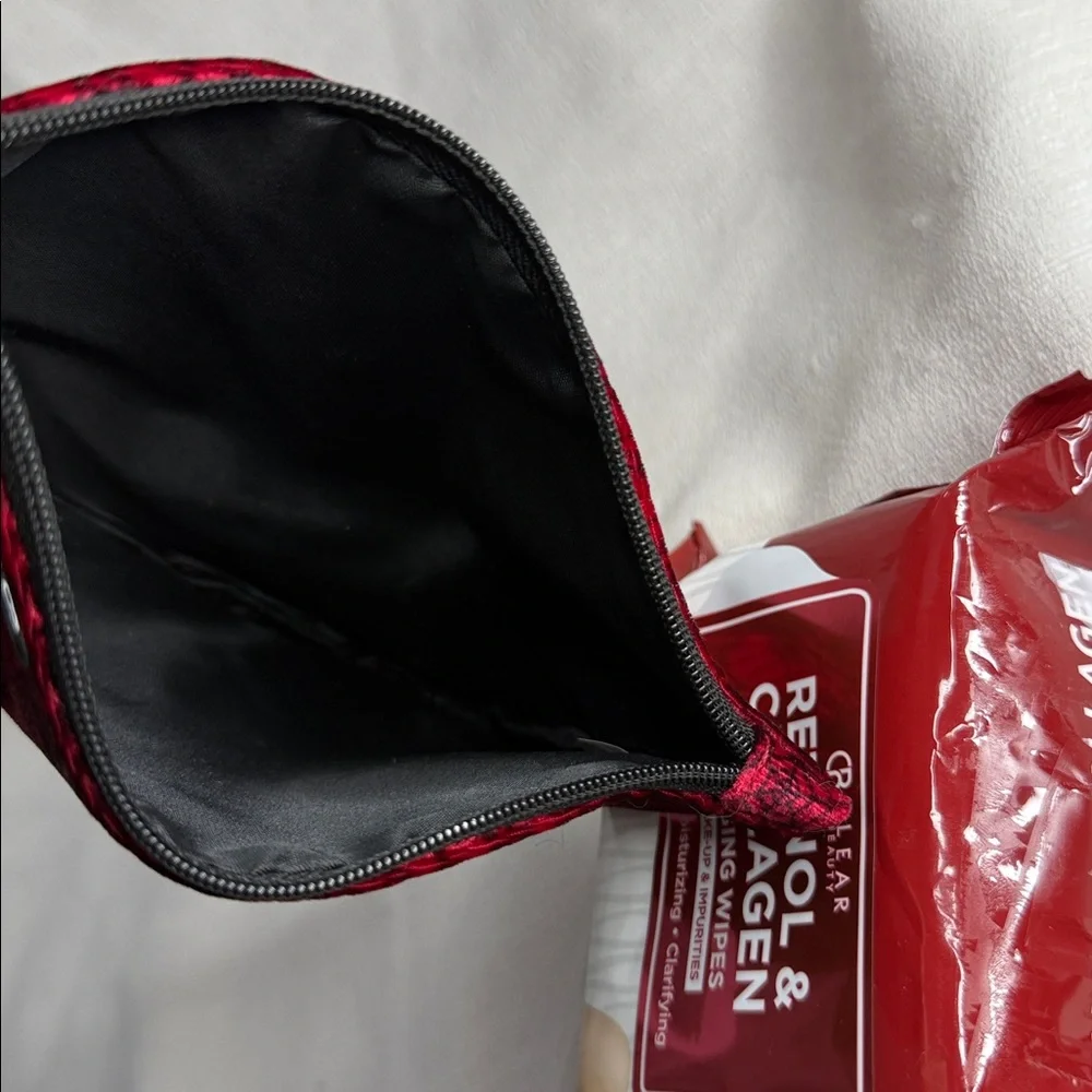 Ipsy Red & Black Web Patterned Cometic 4 Piece Beauty Bundle